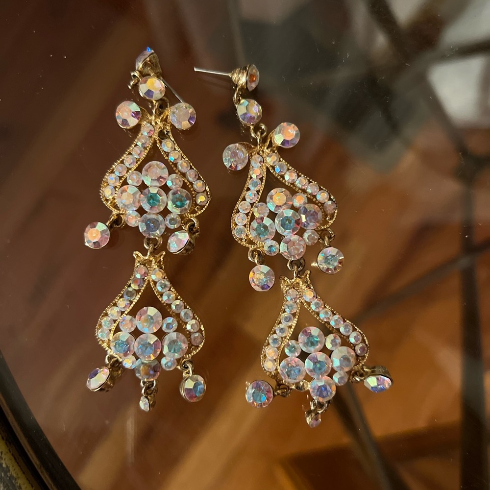 AB Crystal Chandelier Earrings
